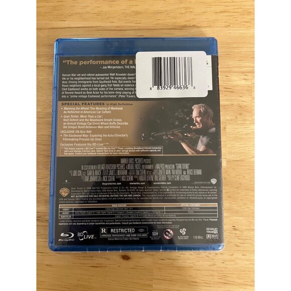 Gran Torino 2008 Blu-Ray Drama Crime Thriller Clint Eastwood Movie New Sealed - Picture 3 of 3